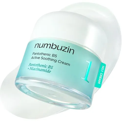 Numbuzin No. 1 Pantothenic B5 Active Soothing Cream - Tagespflege, 80 ml, beruhigende Gesichtscreme mit intensiv feuchtigkeitsspendender Wirkung, ideal für empfindliche Haut und zur Regeneration bei Hautreizungen.