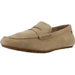 Tommy Hilfiger FLAG SOFT SUEDE DRIVER LOAFER in beige von Tommy Hilfiger