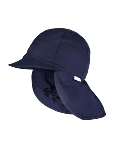 maximo Uni Mini Kindercap Baumwollcap Sonnencap Sommercap Nackenschutz Strandcap Kinder - mit Schirm Frühling-Sommer Sommer - 51 cm dunkelblau
