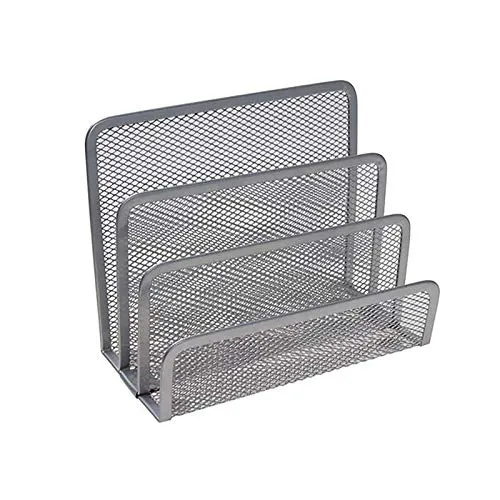 VANRA Briefträger, Briefsortierer, Büro Schreibtisch Organizer, Schreibtisch Datei Organizer, Dokumentenlager für Mail Shop, Briefhalter mit 3 Fächern für Schule und Büro, Silber