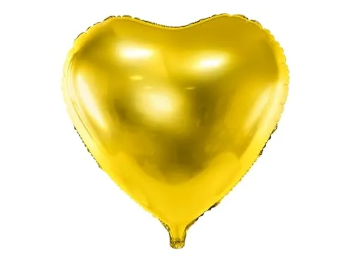 PartyDeco Folienballon Herz 35cm - Ballon für Helium oder Luft - Luftballon für Babyparty Geburtstag Hochzeit Folienballon Mylar Herzform Gold Metall Ø 45 cm - Gold