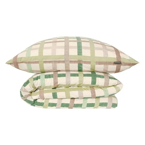 Schiesser Bettwäscheset Luiza | 2-teilig | Kariert | 100% Baumwolle - Bettwäsche-Set aus 100% Baumwolle in feiner Renforcé-Qualität, mit Reißverschluss und OEKO-TEX Zertifizierung, ideal für Allergiker und angenehm weich auf der Haut.