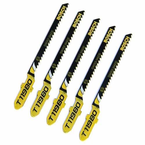 Bosch Stichsägeblatt 5 Stück Stichsägeblätter T- Schaft für Holz T119BO