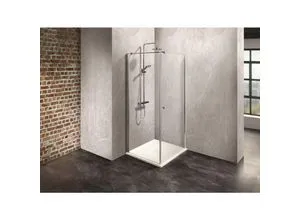 Dusbad Vital 2 Duschkabine mit Drehtür rechts 900mm - Duschkabine aus 6 mm Einscheibensicherheitsglas, komfortable Höhe von 2000 mm und patentiertes Klick Fest Profil in Chromoptik für eine einfache Montage.