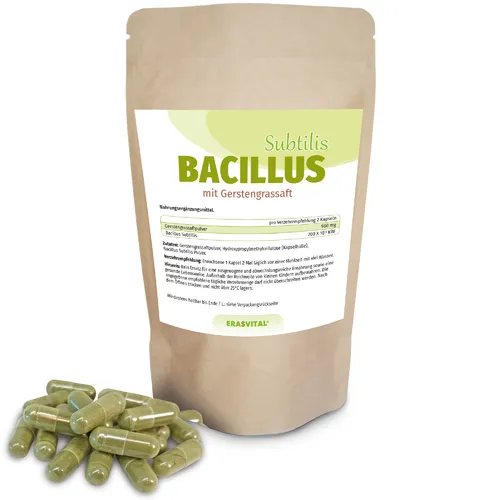 Bacillus Subtilis mit Gerstengrassaftpulver, 60 Kapseln