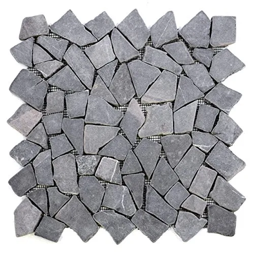 Produktbild DIVERO 9 Fliesenmatten Naturstein Mosaik aus Marmor für Wand und Boden grau á 35 x 35 cm