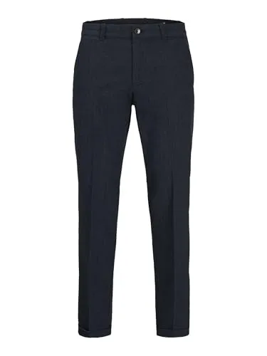 Jack & Jones Chinohose JPSTACE HENRY CHINO SN blau 31 - Herren-Stoffhosen mit elastischem Stretchmaterial für optimalen Tragekomfort, modischer Look in Navy Blazer mit Herringbone-Design.