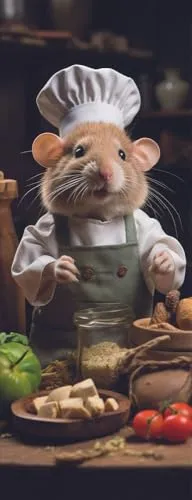 artissimo Glasbild 30x80cm - Chefkoch Maus - Elegantes Glasbild für Küche, kratzfest und staubabweisend, ideal für moderne Küchendekoration.