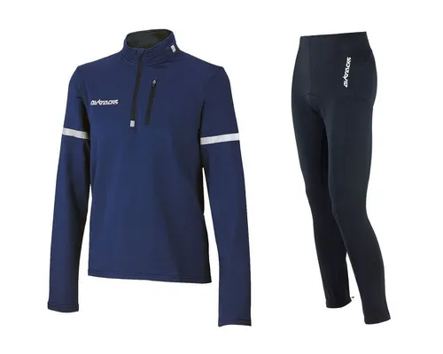 Airtracks Fahrradhose Herren Thermo Radtrikot Set (Fahrradtrikot Set, 2-tlg., Fahrradhose lang + Fahrradtrikot Langarm für Herbst-Winter) » S M L XL XXL XXXL «