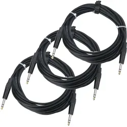 Pronomic Stage INSTS-6 Klinkenkabel 6 m Stereo 3x Set - HiFi-Kabel, professionelles Stereo-Klinkenkabel, zweiadrig abgeschirmt für höchste Ansprüche, ideal für Musiker und Tonstudios, 3 Stück im Set.