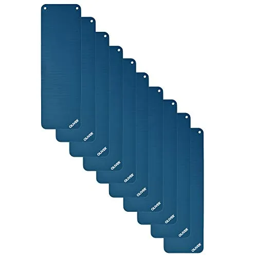 Oliver Gymnastikmatte 180 Grau mit Ösen 10er Set Fitnessmatte Yoga Pilates Gym