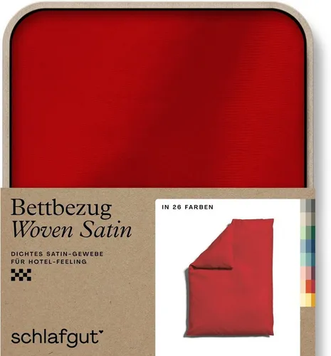Schlafgut Bettdeckenbezug Woven Satin Dunkelrot 155x220 cm - Hochwertige Bettwäsche aus Woven Satin, Oeko-Tex® zertifiziert, bügelleicht und atmungsaktiv für einen erholsamen Schlaf.