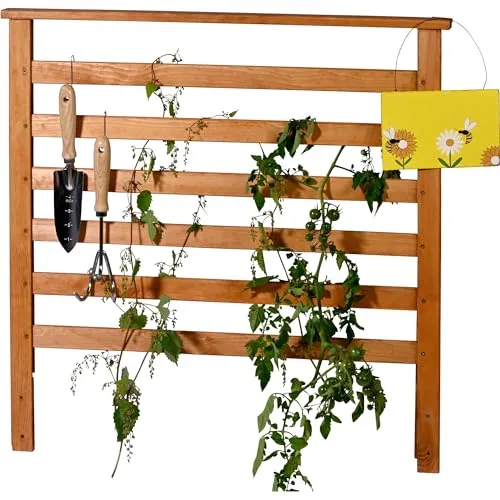 dobar® Rankgitter-Aufsatz aus Holz - Ideal für Hochbeet Kubus 2.0 - Rankgitter für Hochbeet Kubus 2.0, aus robustem FSC-zertifiziertem Kiefernholz, perfekt für das Wachstum von Pflanzen wie Himbeeren oder Tomaten.