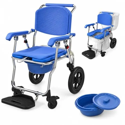 Mobiclinic® Toilettenstuhl für Senioren, Faltbar, 3 in 1 mit abnehmbarem Eimer