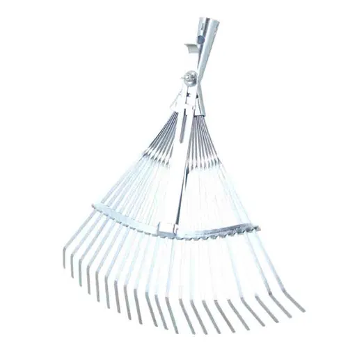 Laubbesen (Metall, verzinkt) verstellbar - 21 Zinken | Laubrechen, Fächerbesen