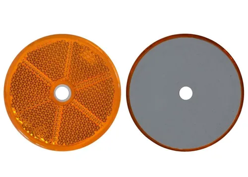 Aspöck Anhänger 4x Katzenauge - Reflektor - schrauben - Ø 60mm - Gelb - E-Prüfzeichen