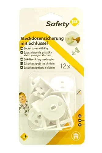 Safety 1st Kindersicherungen 5081217 12 x Steckdosensicherung mit Schlüssel