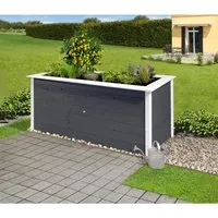 Weka Hochbeet Herba 205 cm x 80 cm - Anthrazit/Weiß - Holz-Hochbeete für bequemes Gärtnern, aus 28 mm starkem Fichtenholz mit Noppenfolie und Wühlmaus-Schutzgitter für optimale Erträge.