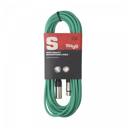 STAGG SMC10 CGR Mikrofonkabel, XLR/XLR (m/f), 10 m, grün in grün von Stagg