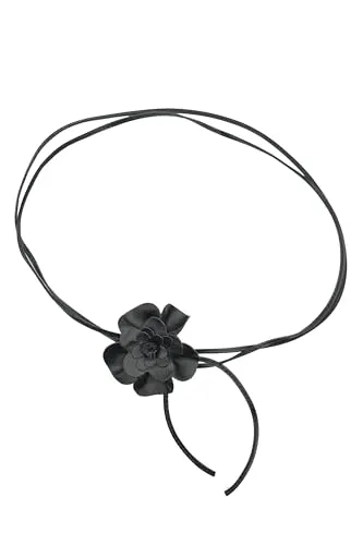 collezione alessandro Bindegürtel Blüte in schwarz von collezione alessandro