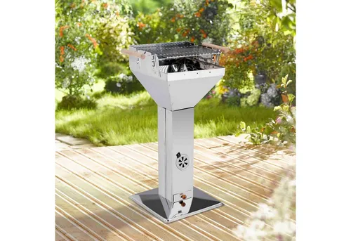 Holzkohle BBQ Trichtergrill Edelstahl - GRILL „Westerholt“ - Edelstahl-Trichtergrill für Holzkohle, ideal für schmackhafte Grillabende im Freien und besonders langlebig.