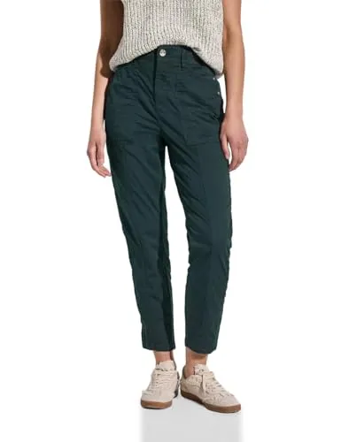 STREET ONE Damen A378877 Paperbag Hose, Hunter Green