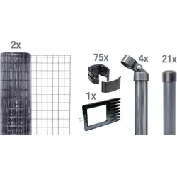 Alberts Fix-Clip Pro Gartenzaun 102 cm, 50 m Komplettset - Gartenzäune - Fix-Clip Pro mit einfacher Clipmontage ohne Werkzeug, ideal für jedes Gelände und zuverlässig im Einsatz.