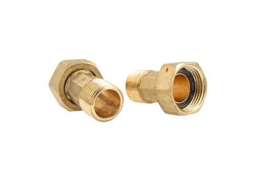 Schlösser Wasserzähler Verschraubungen Überwurfmutter x AG, Messing blank - 2-er Set