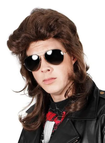 Maskworld Kostüm-Perücke Rocker Vokuhila Perücke - Kostüm Faschingsperücke