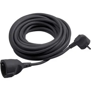 Meister Verlängerungskabel 7432920, für innen, Schutzkontakt, Kabeltyp H05VV-F aus Kunststoff, schwarz, 10 m