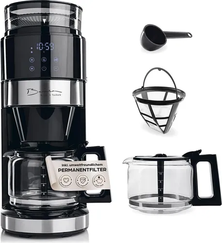 Barista Kaffeemaschine mit Mahlwerk - Filterkaffeemaschine mit 900W Leistung, LED-Touchdisplay und Timerfunktion für bis zu 10 Tassen - für perfekten Kaffeegenuss zu Hause.