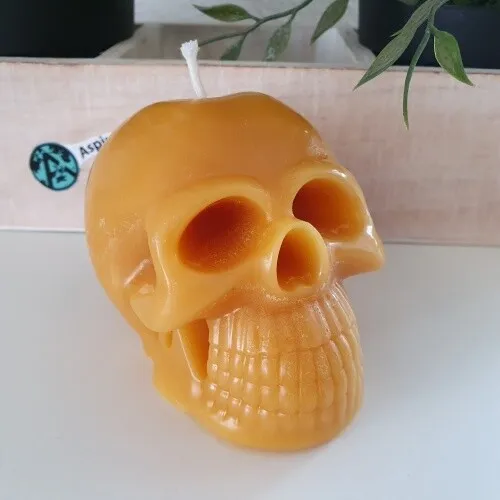 Bienenwachskerze Totenkopf Kerze 7 cm - Bienenwachs Totenkopf - Halloween Kerze
