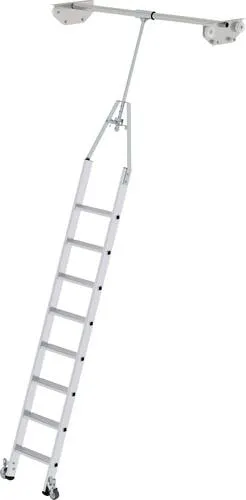 MUNK Günzburger Steigtechnik Aluminium Regalleiter 44508 - Leiter für Doppelregale mit max. Arbeitshöhe von 3.91 m, aus stabilem Aluminium, ideal für Lager und Werkstätten.