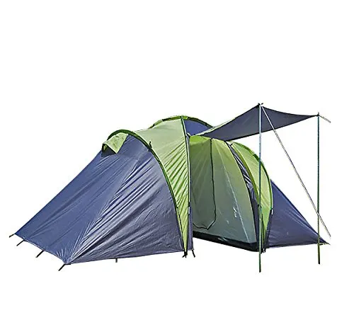 5-6 Mann Familienzelt Sierra 6 - Campingzelt für bis zu 6 Personen - Geräumiges 2-Kabinen Zelt mit 3000 mm Wassersäule, ideal für Familiencamping. Maße: 520 x 210 x 180 cm, leicht und einfach aufzubauen.