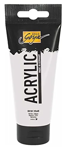 KREUL 84101 - Solo Goya Acrylic, 100 ml Tube in weiß, cremige vielseitig einsetzbare Acrylfarbe in Studienqualität, auf Wasserbasis, schnell und matt trocknend, gut deckend, wasserfest