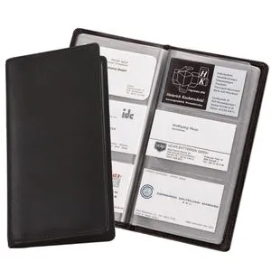 Alassio Visitenkartenmappe 41006, schwarz, A5, aus Kunstleder FINEtouch-Lederimitat, für 120 Karten