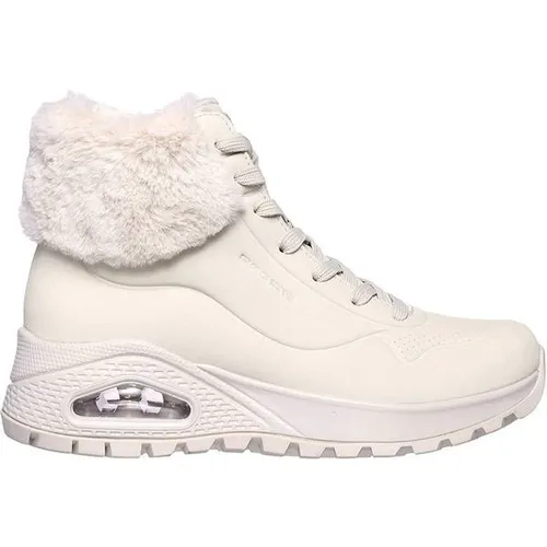 SKECHERS Damen Freizeitschuhe UNO RUGGED - FALL AIR - Wanderschuhe mit modischem Kaltwetterdesign, ausgestattet mit Air-Cooled Memory Foam-Innensohle für maximalen Komfort und einem stylischen Kunstpelzbesatz.