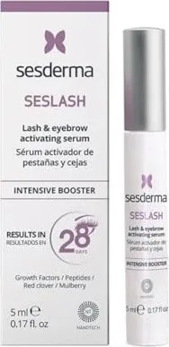 Sesderma Seslash Aktivierendes Serum für Wimpern und Augenbrauen 5ml - Wimpernpflege: Stimuliert das Wachstum für dickere, längere Wimpern und Augenbrauen. Verhindert Haarausfall und pflegt mit Hyaluronsäure für gesünderes Haar.