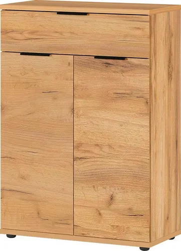 GERMANIA DIE MÖBELMACHER 2790-243 Schuhschrank - Kleiderschränke mit Platz für bis zu 15 Paar Schuhe, zwei Türen und verstellbare Einlegeböden, gefertigt aus hochwertiger Navarra Eiche, Made in Germany.