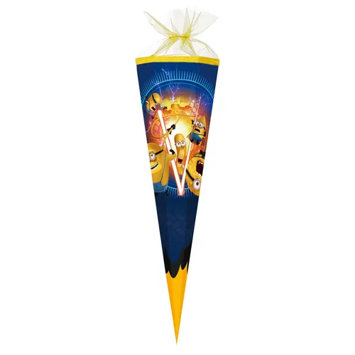 Nestler Schultüte Mega Minions 85 cm 6-eckig Tüllverschluss in gelb von Nestler