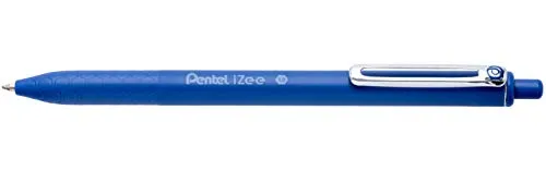 Pentel BX470-C Kugelschreiber IZee, Druckmechanik, Metallclip, 0, 5 mm Strichstärke, 12 Stück, Blau