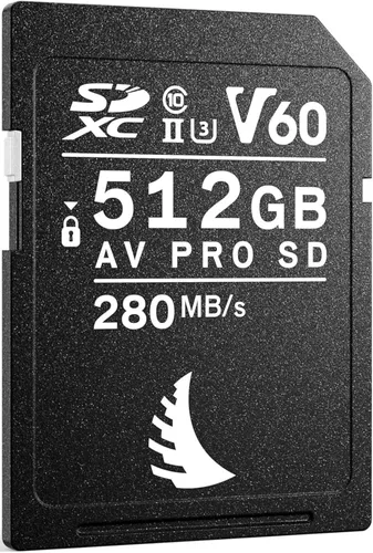 Angelbird SD Card AV PRO UHS-II 512 GB V60 - Speicherkarten mit 512 GB Kapazität und einer beeindruckenden Datenübertragungsrate von bis zu 300 MB/s, ideal für professionelle Video- und Fotoproduktionen.