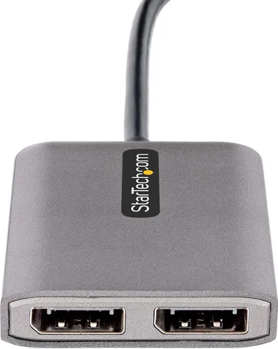 StarTech.com USB-C auf Dual DisplayPort 1.4 Adapter - Audio & Video Adapter für bis zu zwei 5K 60Hz Bildschirme, ideal für Windows-Laptops; extra langes 30 cm Kabel reduziert Anschlussbelastung und steigert die Produktivität.