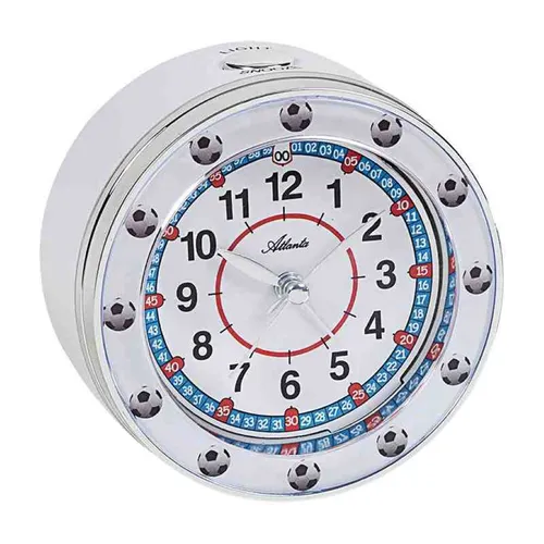 Atlanta Analoger Kinderwecker Quarz weiß Kunststoff rund Weckfunktion