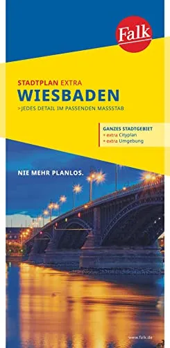 Falk Stadtplan Extra Wiesbaden 1:20.000: mit Ortsteilen von Eltville, Eppstein, Hochheim a.M., Mainz