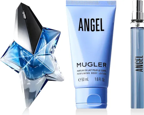 Mugler Angel EDP Geschenkset – Eleganter Damenduft - Damendüfte: Mugler Angel EDP Geschenkset mit 50 ml + 10 ml Nachfüllbar und 50 ml Körperlotion – ein klassischer Duft für exquisite Momente.