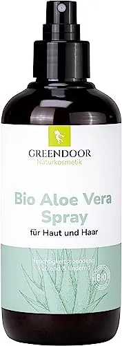 GREENDOOR Aloe Vera Spray 250ml vegan & 99% Bio, Pflege für Haar, Haut & Gesicht, rein natürliches After Sun Spray aus echtem Saft, zieht schnell ein, Naturkosmetik alkoholfrei auch bei Sonnenbrand