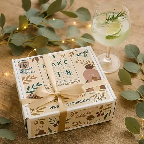 Make Your Gin Geschenkset - MEDITERRANE EDITION Gin zum Selbermachen - Botanicals + Bar Trichter + Anleitung mit Rezept