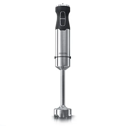 Arendo Stabmixer 1000 Watt - Edelstahl mit vierflügeligem Messer - Stabmixer für vielseitiges Pürieren von Obst, Gemüse und Gefrorenem. Stufenlose Geschwindigkeitsregelung und Turbotaste für maximale Leistung. Abnehmbarer Mixfuß für einfache Reinigung.