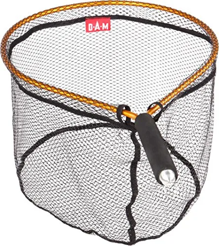 DAM Magno Fliegenkescher - Leichter Aluminium-Fischkescher mit gummierten Maschen und magnetischem Clip - Ideal zum Fangen und Freilassen von Forellen, Äschen und Fliegenfischen